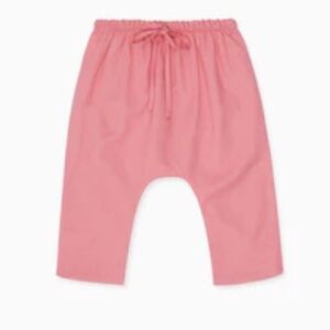 La Coqueta Dusty Pink Drawstring Linen Pants 12 Months